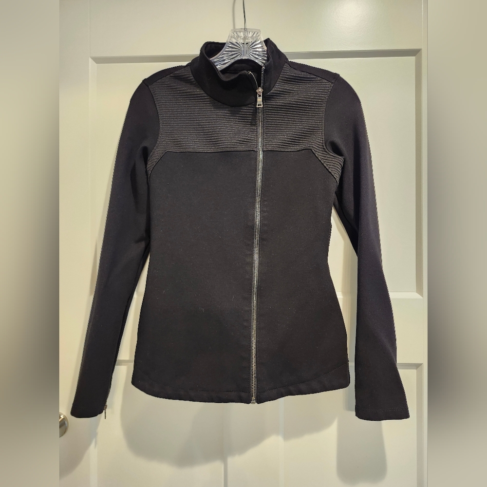 The Base Classic Jet Black Women's Athletic Jacket Size XS - Picture 2 of 4
